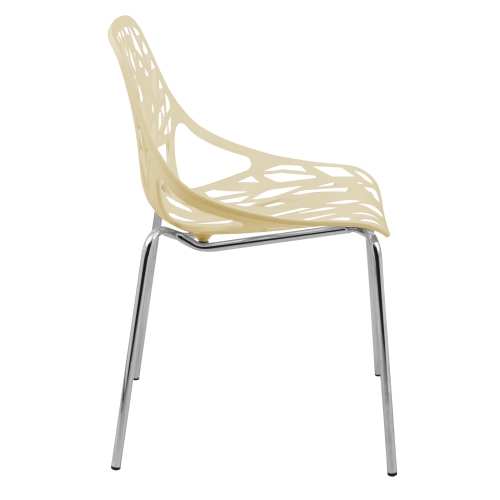 Chaise de salle à manger moderne Asbury LeisureMod avec pattes chromées – élégante et durable pour les salles à manger, les cuisines et les bureaux