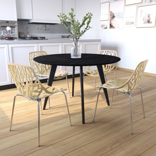 Chaise de salle à manger moderne Asbury LeisureMod avec pattes chromées – élégante et durable pour les salles à manger, les cuisines et les bureaux