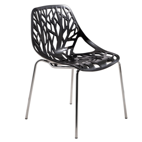 LeisureMod Modern Asbury Dining Chair with Chrome Legs – Stylish and Durable for Dining Rooms, Kitchens, and Offices