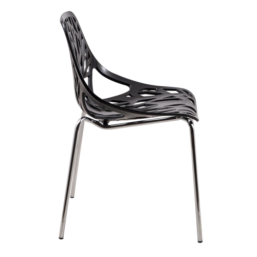 LeisureMod Modern Asbury Dining Chair with Chrome Legs – Stylish and Durable for Dining Rooms, Kitchens, and Offices