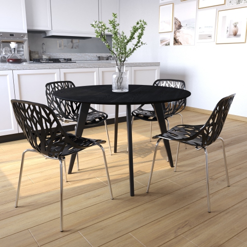LeisureMod Modern Asbury Dining Chair with Chrome Legs – Stylish and Durable for Dining Rooms, Kitchens, and Offices