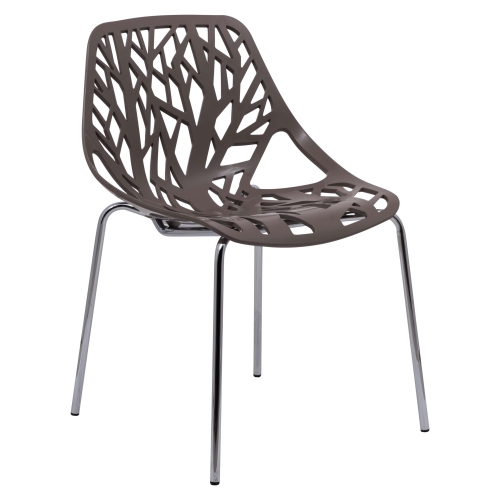 Chaise de salle à manger moderne Asbury LeisureMod avec pattes chromées – élégante et durable pour les salles à manger, les cuisines et les bureaux