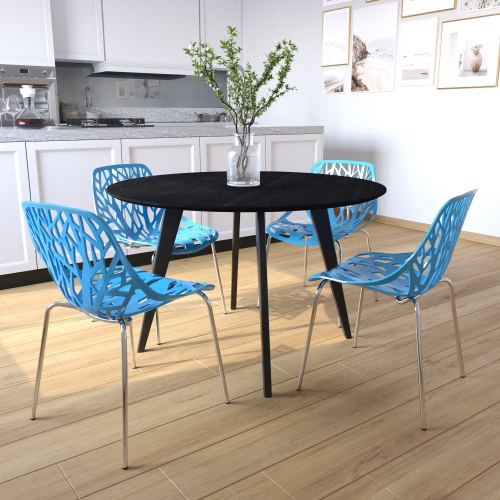 LeisureMod Modern Asbury Dining Chair with Chrome Legs – Stylish and Durable for Dining Rooms, Kitchens, and Offices