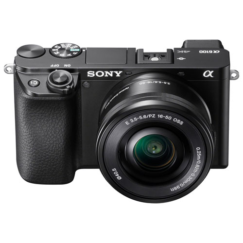 Sony Alpha 6100 APS-C Mirrorless Camera with 16-50mm Lens Kit - Black