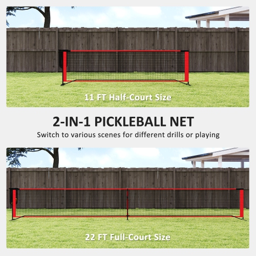 Soozier Pickleball Net Portable Set, Regulation 22 FT Pickleball Set with Net, Ball Collector, Court Marking Kit, Pickle Balls, Carrying Bag for