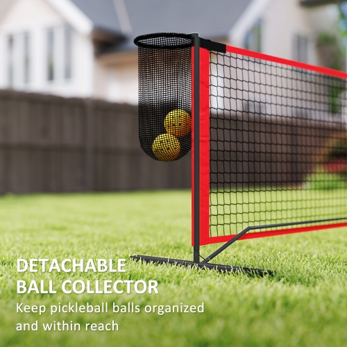 Soozier Pickleball Net Portable Set, Regulation 22 FT Pickleball Set with Net, Ball Collector, Court Marking Kit, Pickle Balls, Carrying Bag for