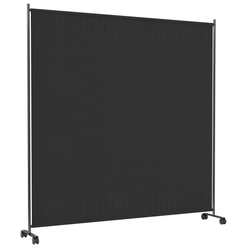 Outsunny Single Panel Room Divider with Lockable Wheels, 6ft Rolling Privacy Screen, Portable Freestanding Room Partition Separator for Home Office