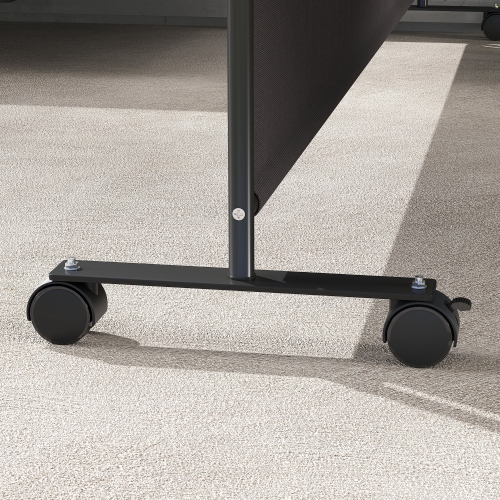 Outsunny Single Panel Room Divider with Lockable Wheels, 6ft Rolling Privacy Screen, Portable Freestanding Room Partition Separator for Home Office