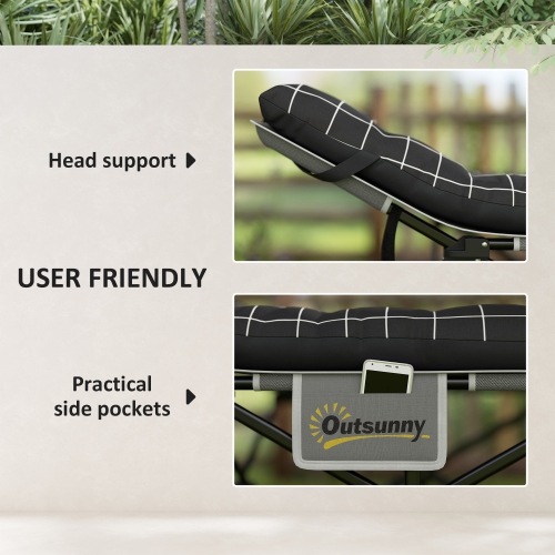 Outsunny Camping Cot for Adults with Mattress, 26.4" Wide Folding Bed with Storage Pocket, Carry Bag and Non Slip Feet for Outdoor Travel Home