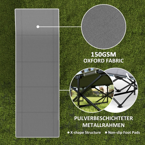 Outsunny Camping Cot for Adults with Mattress, 26.4" Wide Folding Bed with Storage Pocket, Carry Bag and Non Slip Feet for Outdoor Travel Home