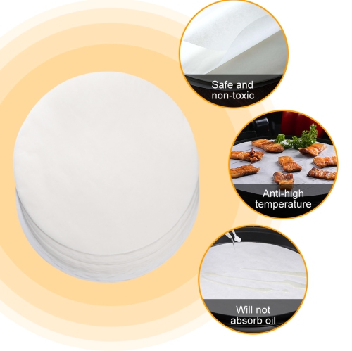 100Pcs Non Stick Round BBQ Paper Baking Sheets 10 Inch Barbecue Tin Foil Paper for Grill Line C