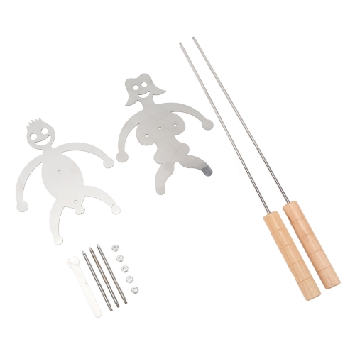 Roasting Stick Stainless Steel Easy To Hold Reusable Funny BBQ Skewers for Party Family Dinner