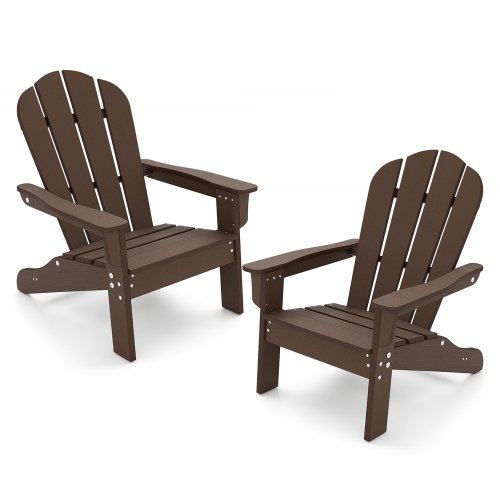 GYMAX  2PCs Kid's Adirondack Chair All-Weather HDpe Toddler Lawn Chair W/ Ergonomic Design