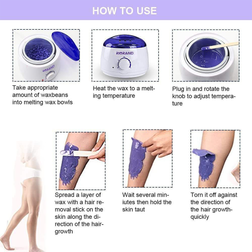 RioRand Wax Warmer Hair Removal Kit with Hard Wax Beans and Wax Applicator Sticks