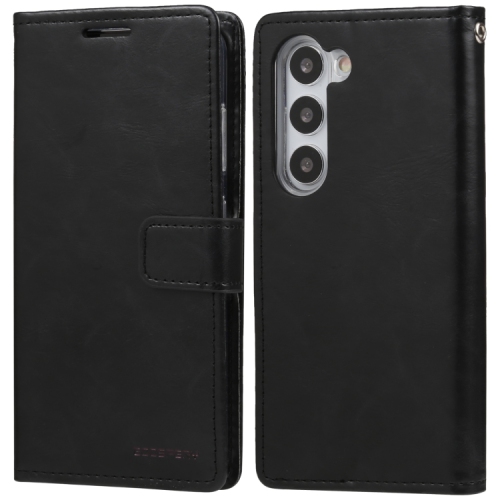 TopSave Goospery – Fente pour carte BLUEMOON avec pince magnétique, portefeuille folio en cuir, rabat pour Samsung Galaxy S25 Plus 6,7 po, noir