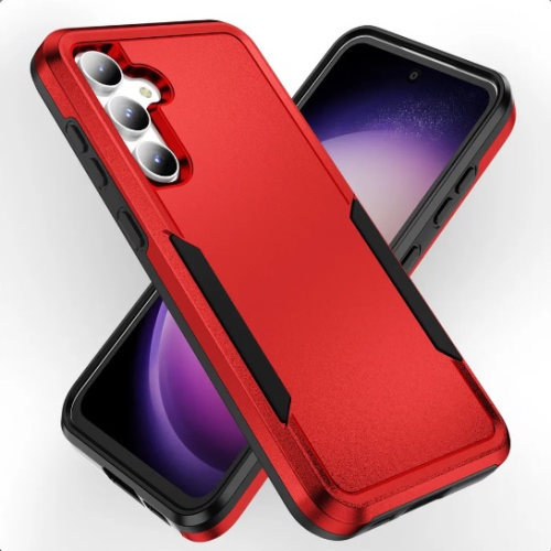 TopSave New Style Matt Polish PC+TPU 2 in 1 Slim Lightweight Shockproof, Rugged, Protective Armor Case For Samsung Galaxy S25 6.2-inch, Red