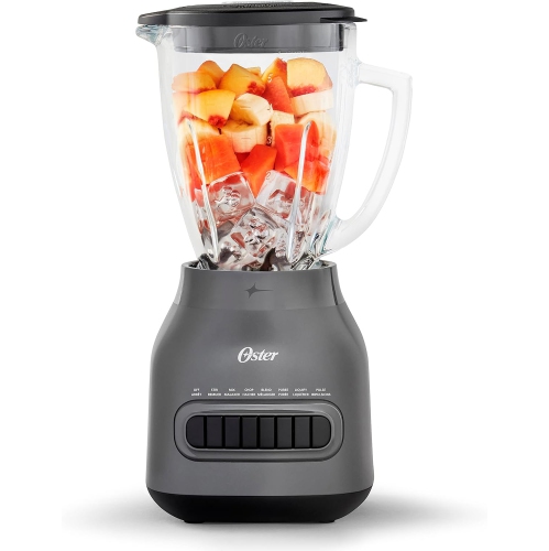 Mélangeur facile à nettoyer d'Oster avec pot en verre Boroclass de 6&nbsp;tasses, gris diamant.
