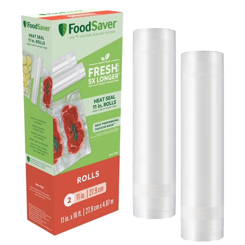 FoodSaver - 2 Pack Vacuum Sealer Rolls, 11in x 16ft, BPA Free