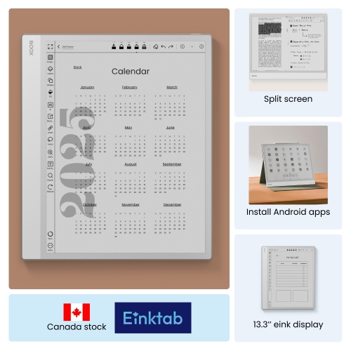 BOOX Note Max 13.3-inch Monochrome E-ink Tablet + Original Cover Case + Pen Tips