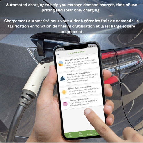 Chargeur pour véhicule électrique NEMA 14-50 J1772 de niveau 2 blanc 40 A d'Emporia avec gestion de charge