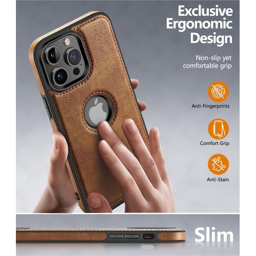 "BIG SALE" iPhone 15 Pro Max Leather Case, Thin Flexible Soft Grip Luxury PU Leather Cover Durable Anti-Scratch Full Phone Case