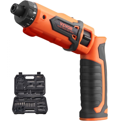 VEVOR Cordless Screwdriver, 8V 7Nm Electric Screwdriver Rechargeable Set with 82 Accessory Kit and Charging Cable, LED Light Dual Position Handle, Nu