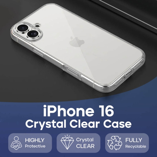 Étui antichoc Crystal Clear d'Adreama pour iPhone 16