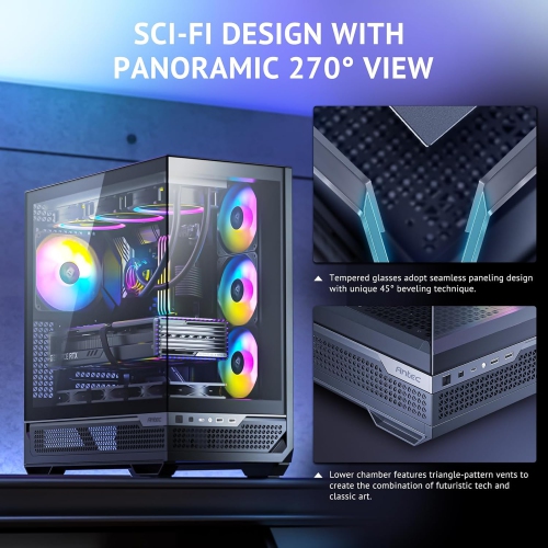 Antec C7 ARGB, RTX 40 GPU Support, 4 x 120mm ARGB PWM Fans Included