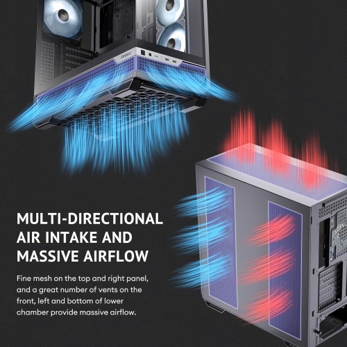 Antec C7 ARGB, RTX 40 GPU Support, 4 x 120mm ARGB PWM Fans Included