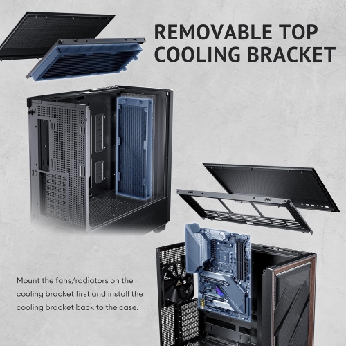 Antec Flux, 5 x PWM Fans Included, Up to 9 Fans Simultaneously, Type-C, Iron Mesh Panels & Wood Frame