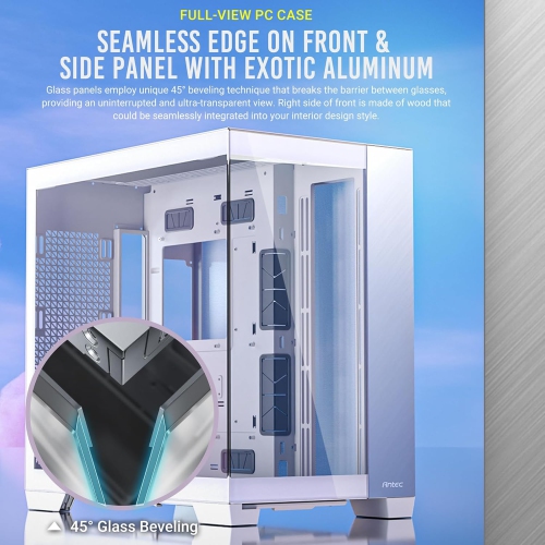 Antec C8 Aluminum White, Fans not Included, Aluminum Front Panel, Dual-Chamber Layout