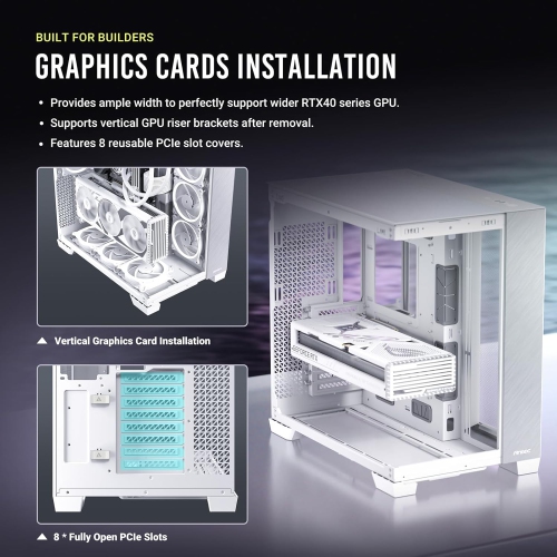 Antec C8 Aluminum White, Fans not Included, Aluminum Front Panel, Dual-Chamber Layout