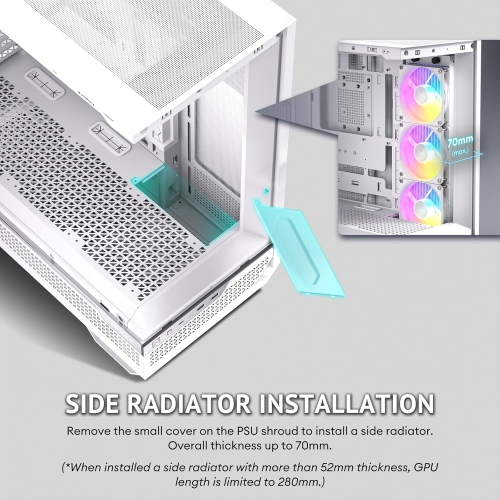 Antec C7 ARGB White, RTX 40 GPU Support, 4 x 120mm ARGB PWM Fans Included