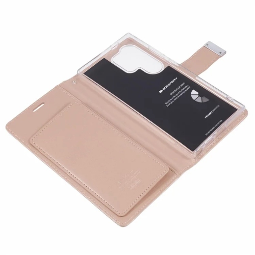 TopSave Goospery RICH MAX(5) Card Slot w/Magnetic Clip Leather Folio Wallet Flip For Samsung Galaxy S25 Ultra 6.9-inch, Rose Gold