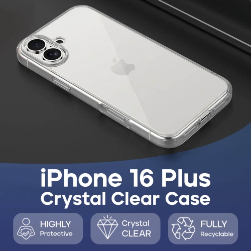 Étui antichoc transparent d'Adreama pour iPhone 16 Plus
