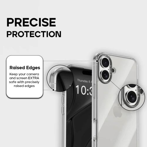 Étui antichoc transparent d'Adreama pour iPhone 16 Plus