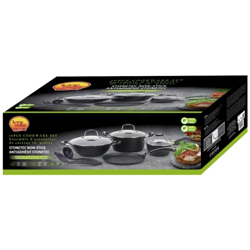 Verka 10-Piece StoneTec Non-Stick Cookware Set