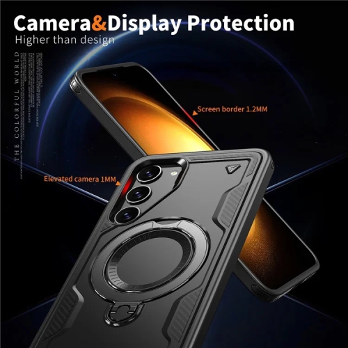 [CS] Shockproof Kickstand Magsafe Case Cover with Ring Stand for Samsung Galaxy A16 5G, Grey