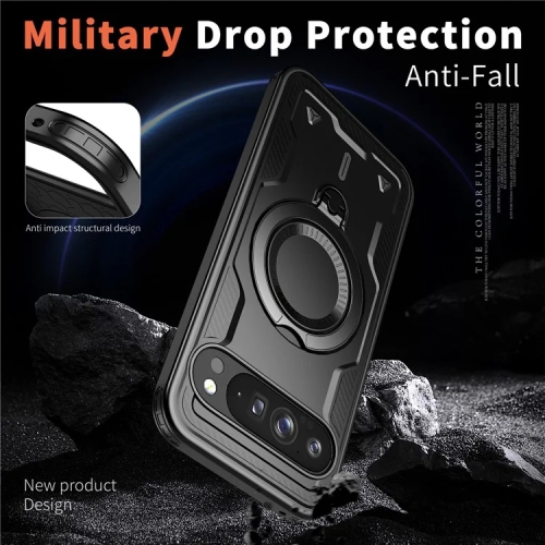 [CS] Étui antichoc avec béquille Magsafe, support pour Google Pixel 9 Pro XL, noir