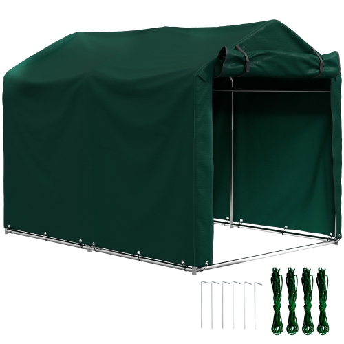 Outsunny 7' x 5' Garden Storage Tent, UV Resistant Bike Shed, Patio Storage Shelter with Roll-up Zipper Door, Outdoor Waterproof Carport Shelter for