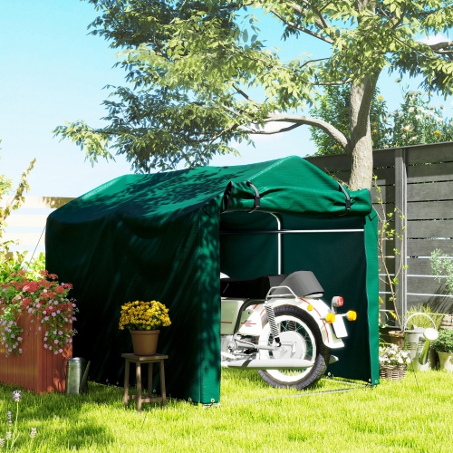 Outsunny 7' x 5' Garden Storage Tent, UV Resistant Bike Shed, Patio Storage Shelter with Roll-up Zipper Door, Outdoor Waterproof Carport Shelter for