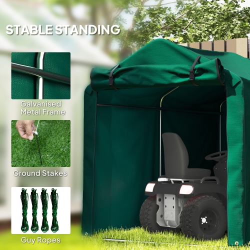 Outsunny 7' x 5' Garden Storage Tent, UV Resistant Bike Shed, Patio Storage Shelter with Roll-up Zipper Door, Outdoor Waterproof Carport Shelter for