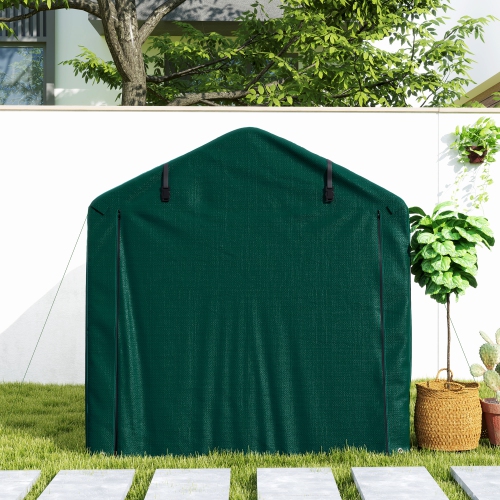 Outsunny 7' x 5' Garden Storage Tent, UV Resistant Bike Shed, Patio Storage Shelter with Roll-up Zipper Door, Outdoor Waterproof Carport Shelter for