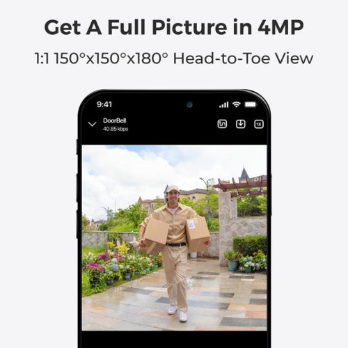 Reolink Wireless 2K Battery Video Doorbell Camera, 2.4/5 GHz WiFi, Person/Vehicle/Package Detection