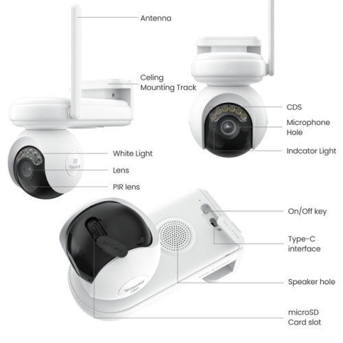 Altas PT Ultra de Reolink - Caméra de surveillance solaire sans fil extérieure 4K, suivi automatique panoramique/inclinable, vision nocturne ColorX,
