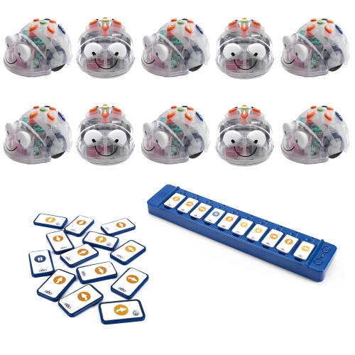 10 See & Say Blue Bot Programmable Robot with FREE Tactile Code Reader & FREE Tactile Standard Tile Pack, STEM Educational Class Teaching & Learning