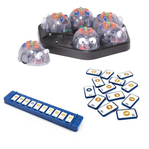 6 See & Say Blue Bot Programmable Floor Robot with FREE Tactile Code Reader & FREE Tactile Standard Tile Pack, STEM Educational Class Teaching &