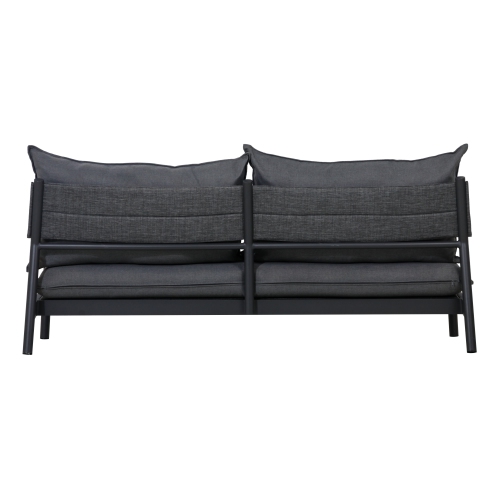 Krikacy 4PCS Nordic Aluminum Conversation Sofa Set with Coffee Table(Sunproof Grey Cushions)