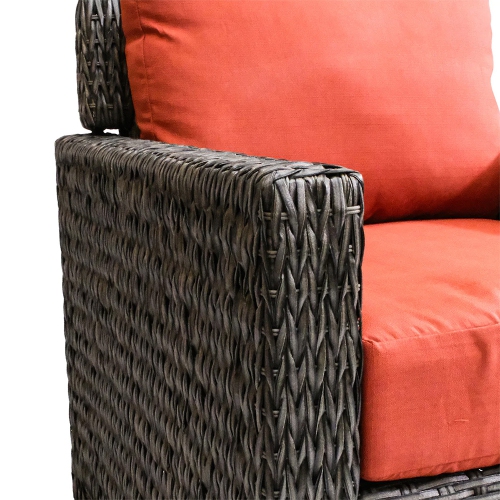 Laguna Point 3PCS HDPE Wicker Bistro Set with End Table(Red Cushions)