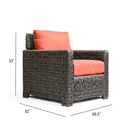 Laguna Point 3PCS HDPE Wicker Bistro Set with End Table(Red Cushions)